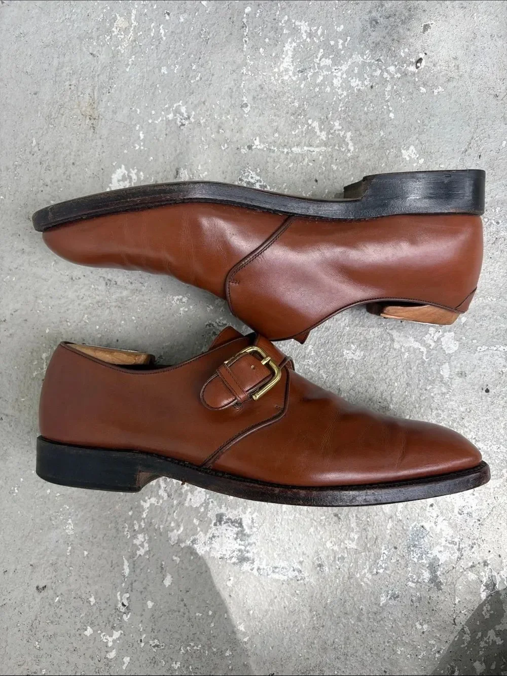 Ferragamo vintage monk strap slip on